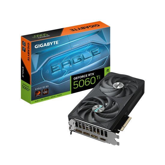 GIGABYTE GeForce RTX 5060 Ti EAGLE OC 8G Carte Graphique – 8 Go GDDR7, 128 bits, PCI-E 5.0, 2617 MHz Fréquence du processeur, 3 x DisplayPort, 1 x HDMI, GV-N506TEAGLE OC-8GD GIGABYTE GeForce RTX 5060 Ti EAGLE OC 8G Carte Graphique – 8 Go GDDR7, 128 bits, PCI-E 5.0, 2617 MHz Fréquence du processeur, 3 x DisplayPort, 1 x HDMI, GV-N506TEAGLE OC-8GD