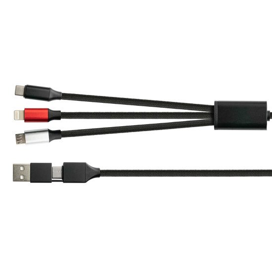 Python PY-USB001S câble USB 1,2 m USB A/USB C USB C/Micro-USB B/Lightning Noir
