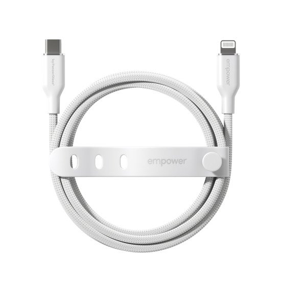PanzerGlass empower by ® Racing 60W USB-C to Lightning Cable | USB 2.0 | 1.2M | Silver White câble USB Blanc