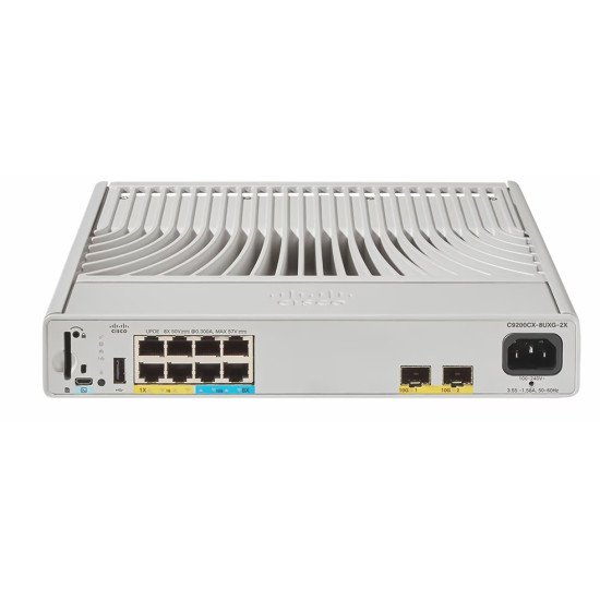 Cisco Catalyst C9200CX-8UXG-2X-E commutateur réseau Géré Connexion Ethernet POE Gris