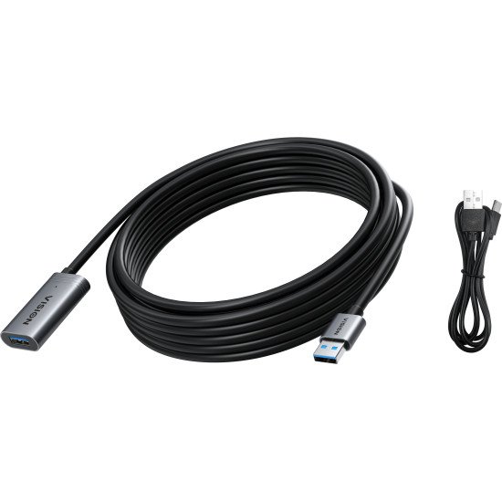 Vision TC 5MUSB3.0EXT+/BL câble USB USB 3.2 Gen 1 (3.1 Gen 1) 5 m USB A Noir, Argent