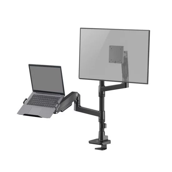 ACT Bras pour moniteur et ordinateur portable office premium, avec vérin à gaz, monté sur poteau ACT Bras pour moniteur et ordinateur portable office premium, avec vérin à gaz, monté sur poteau