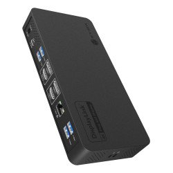 ICY BOX IB-DK2255AC Avec fil USB 3.2 Gen 2 (3.1 Gen 2) Type-C Noir