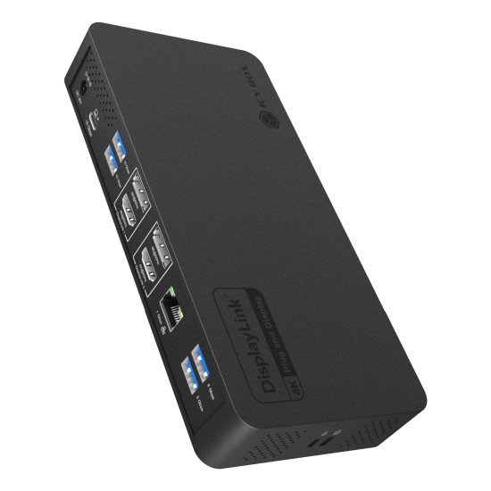 ICY BOX IB-DK2255AC Avec fil USB 3.2 Gen 2 (3.1 Gen 2) Type-C Noir