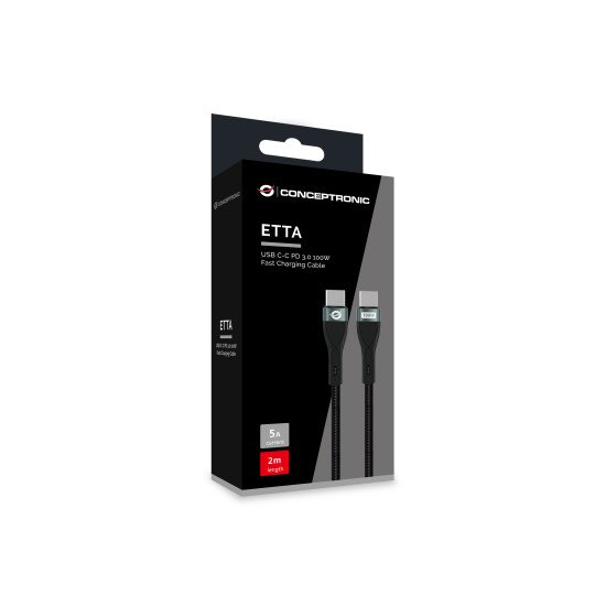 Conceptronic ETTA01B20 câble USB USB 2.0 2 m USB C Noir Conceptronic ETTA01B20 câble USB USB 2.0 2 m USB C Noir