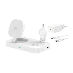 4smarts 541368 chargeur d'appareils mobiles Casques, Smartphone, Smartwatch Blanc Secteur Recharge sans fil Charge rapide Intérieure