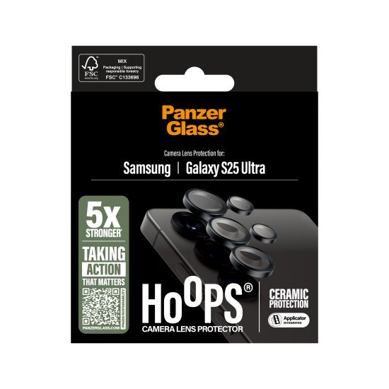 PanzerGlass ® Hoops® Ceramic Camera Lens Protector Samsung Galaxy S25 Ultra Protection d'écran transparent 1 pièce(s) PanzerGlass ® Hoops® Ceramic Camera Lens Protector Samsung Galaxy S25 Ultra Protection d'écran transparent 1 pièce(s)