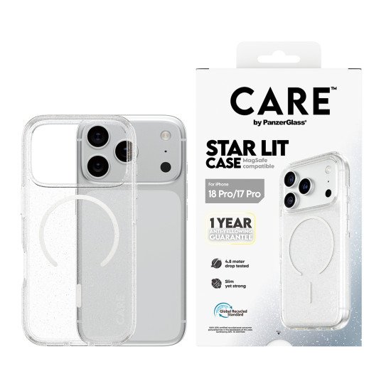 PanzerGlass CARE™ by ® Star Lit Case w. MagSafe iPhone 2026 Pro | 17 Pro coque de protection pour téléphones portables Housse Transparent