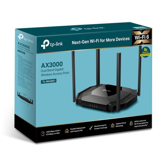 TP-Link TL-WA3001 point d'accès réseaux locaux sans fil 2402 Mbit/s Noir Connexion Ethernet POE