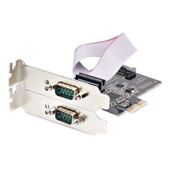 StarTech.com Carte Série PCI Express à 2 Ports - Adaptateur/Carte PCIe à 2 Ports vers RS232/RS422/RS485 (DB9), Support Bas-Profil Inclus, UART 16C1050, Windows/Linux, Conformité TAA - Protection ESD de niveau 4