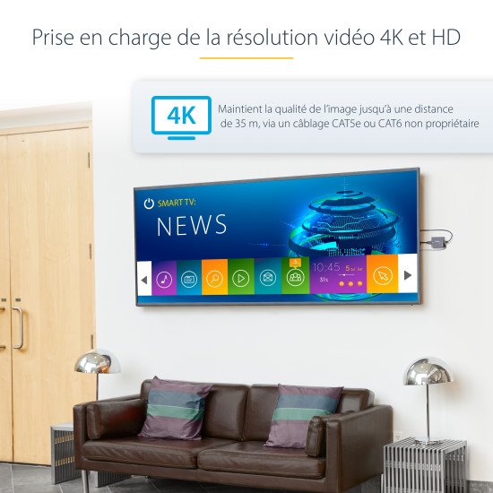 StarTech.com Extendeur HDMI sur Cat5e / 6 - Extender HDMI par RJ45 avec POC (Power over Cable)