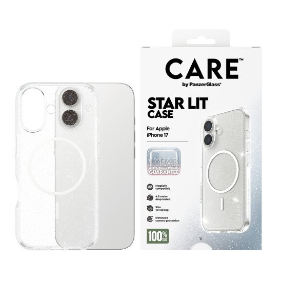 PanzerGlass CARE by ® Flagship Case Urban Explorer Star Lit w. White MagSafe iPhone 17 coque de protection pour téléphones portables Housse Transparent PanzerGlass CARE by ® Flagship Case Urban Explorer Star Lit w. White MagSafe iPhone 17 coque de protection pour téléphones portables Housse Transparent