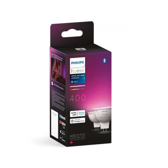 Philips Hue White and Color ambiance MR16 - Spot connecté - (pack de 2) Philips Hue White and Color ambiance MR16 - Spot connecté - (pack de 2)