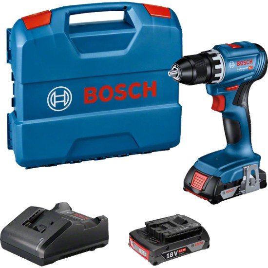 Bosch GSR 18V-45 1900 tr/min 900 g Noir, Bleu, Rouge