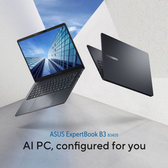 ASUS ExpertBook B3 B3405CCA-LY2050X Intel Core Ultra 7 255H Ordinateur portable 35,6 cm (14") WUXGA 16 Go DDR5-SDRAM 512 Go SSD Wi-Fi 6 (802.11ax) Windows 11 Pro US International Gris