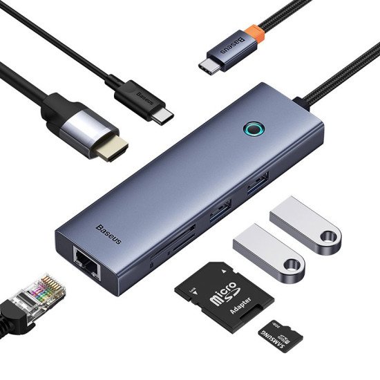 Baseus ULTRAJOY 7 İN 1 MULTİFONKSİYONEL HUB ADAPTÖR-UZAY GRİ station d'accueil Avec fil E-Port Baseus ULTRAJOY 7 İN 1 MULTİFONKSİYONEL HUB ADAPTÖR-UZAY GRİ station d'accueil Avec fil E-Port