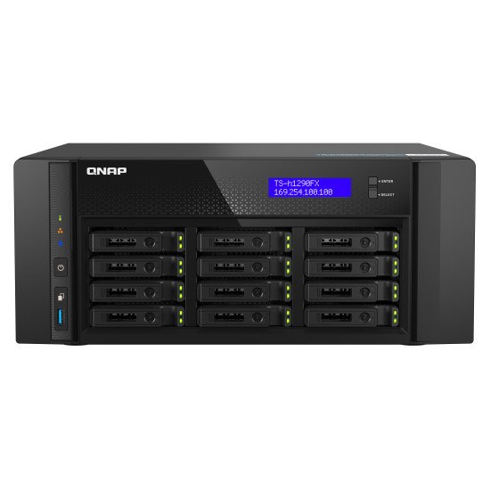QNAP TS-h1290FX NAS Tower EPYC 7302P 128 Go DDR4 0 To QuTS hero Noir