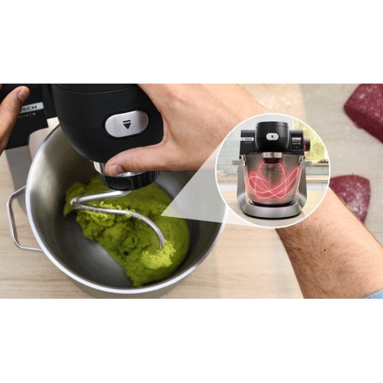 Bosch Serie 6 MUMS6ZS13D robot de cuisine 1600 W 5,5 L Noir, Acier inoxydable Balances intégrées