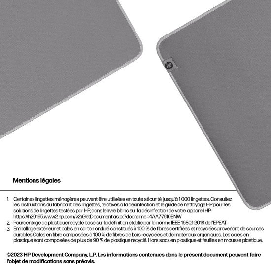 HP Tapis de bureau désinfectable 205 HP Tapis de bureau désinfectable 205
