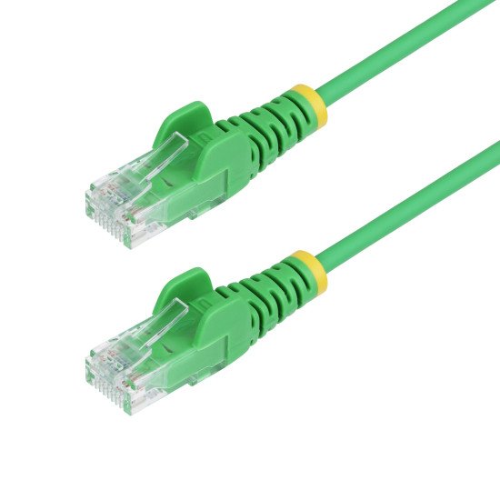 StarTech.com Câble Ethernet CAT6 Vert Fin de 7m, Sans Accroc, 100W PoE, UTP, LSZH, Fil de Cuivre Pur 28AWG, Cordon Patch Réseau RJ45 avec Serre-Câble, Contrôlé Fluke