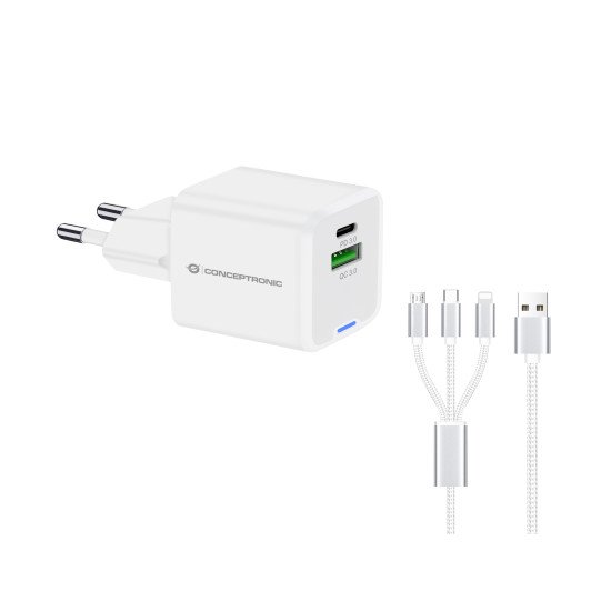 Conceptronic ALTHEA16W chargeur d'appareils mobiles Universel Blanc Secteur Charge rapide Intérieure