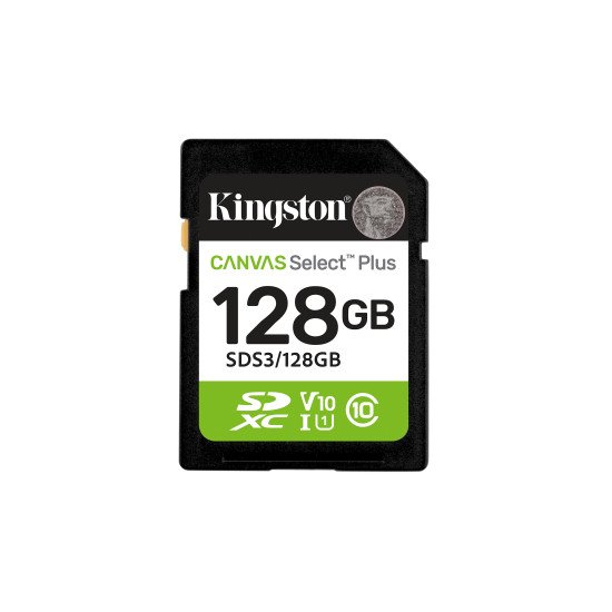 Kingston Technology 128 Go SDXC Canvas Select Plus Gen3 150 Mo/s C10 UHS-I U1 V10 Kingston Technology 128 Go SDXC Canvas Select Plus Gen3 150 Mo/s C10 UHS-I U1 V10