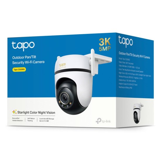 TP-Link TAPO C530WS caméra de sécurité Tourelle Caméra de sécurité IP Extérieure 2880 x 1620 pixels Mur TP-Link TAPO C530WS caméra de sécurité Tourelle Caméra de sécurité IP Extérieure 2880 x 1620 pixels Mur