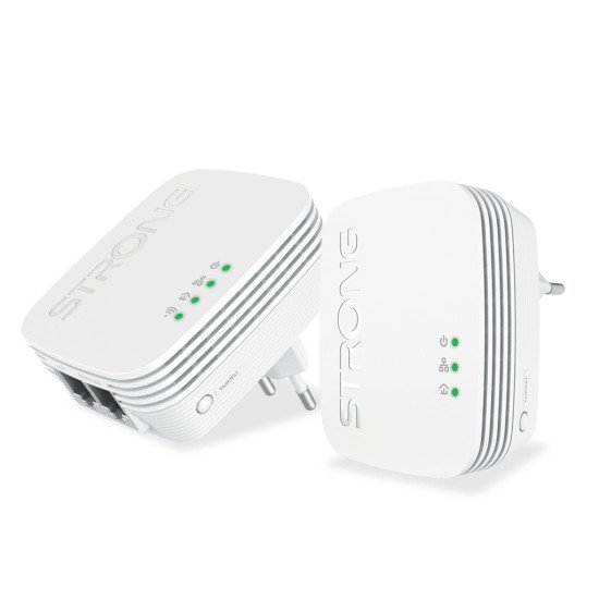 Strong POWERLWF600DUOMINI Adaptateur réseau CPL 600 Mbit/s Ethernet/LAN Wifi Blanc 2 pièce(s)