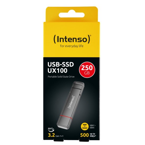 Intenso 3850440 lecteur à circuits intégrés externe 250 Go USB Type-A / USB Type-C 3.2 Gen 1 (3.1 Gen 1) Anthracite