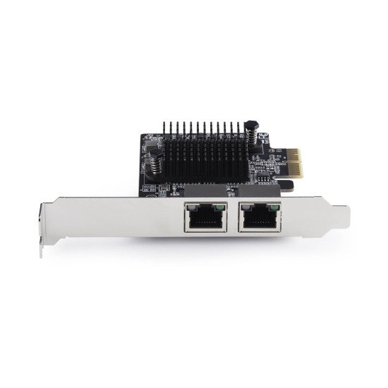 StarTech.com Carte Réseau PCIe Gigabit 5G à 2 Ports, Carte LAN PCI Express 5G/2,5G/1G/100M/10M, Realtek RTL8126, Windows et Linux, Conforme TAA