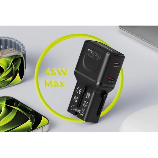 Mobile Origin MO-PW26-BLK chargeur d'appareils mobiles Universel Noir Secteur Charge rapide Intérieure
