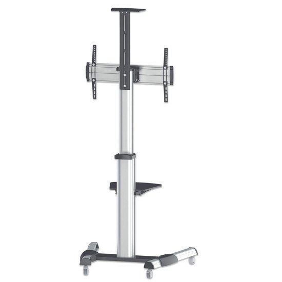Manhattan Chariot pour TV/moniteurs, écrans 37"–65", Compatibilité VESA : de 200x200 à 600x400 mm (vérifiez les dimensions des quatre trous de fixation à l'arrière), charge max. 50 kg, argent, LFD, support, garantie à vie
