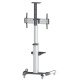 Manhattan Chariot pour TV/moniteurs, écrans 37"–65", Compatibilité VESA : de 200x200 à 600x400 mm (vérifiez les dimensions des quatre trous de fixation à l'arrière), charge max. 50 kg, argent, LFD, support, garantie à vie