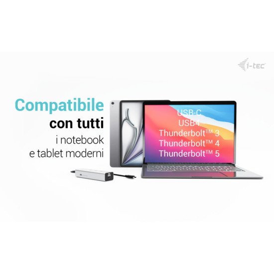 i-tec Metal USB-C Charging HUB 5port with USB-C video 8K + Power Delivery 85W
