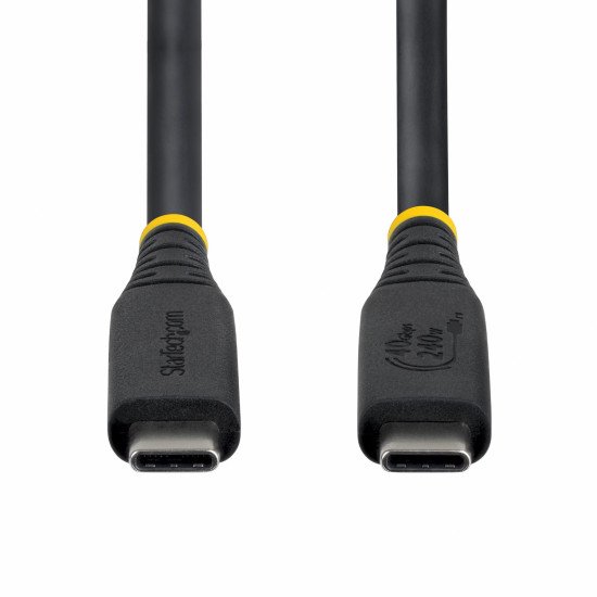 StarTech.com Câble USB4 de 1m, 40 Gbps, Câble USB-C Certifié USB-IF, 240 W PD, 8K 60Hz/4K 240Hz DP2.1 DP40, Gaine TPE, Compatible Thunderbolt 4 - Cordon USB-C Noir