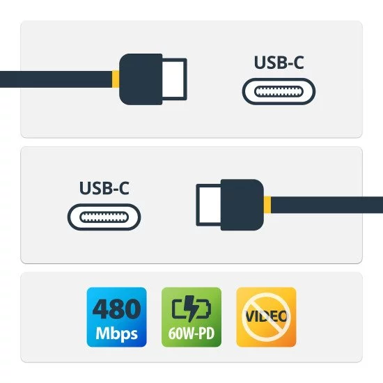 StarTech.com Câble de Charge USB-C de 2m, Charge et Synchronisation, 60W (3A) PD, Câble de Charge USB 2.0 pour Ordinateur Portable - Cordon de Charge USB C Blanc StarTech.com Câble de Charge USB-C de 2m, Charge et Synchronisation, 60W (3A) PD, Câble de Charge USB 2.0 pour Ordinateur Portable - Cordon de Charge USB C Blanc