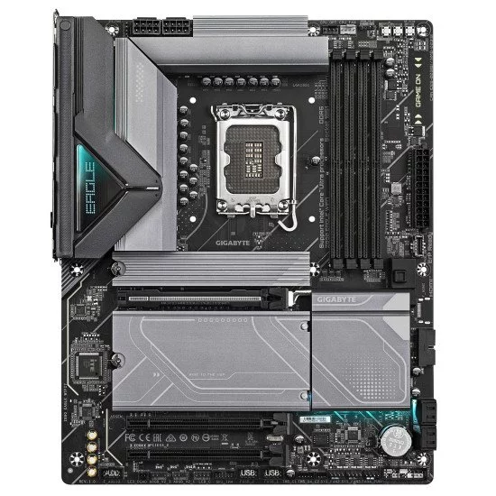 GIGABYTE Carte mère Z890 EAGLE WIFI7 - Prend en charge les processeurs Intel Core Ultra (Série 2), VRM à 14+1+2 phases, jusqu'à 8800MHz DDR5 (OC), 1xPCIe 5.0 + 3xPCIe 4.0, Wi-Fi 7, LAN 2.5GbE, USB 4 GIGABYTE Carte mère Z890 EAGLE WIFI7 - Prend en charge les processeurs Intel Core Ultra (Série 2), VRM à 14+1+2 phases, jusqu'à 8800MHz DDR5 (OC), 1xPCIe 5.0 + 3xPCIe 4.0, Wi-Fi 7, LAN 2.5GbE, USB 4