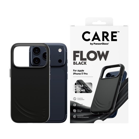 PanzerGlass CARE by ® Feature FLOW Case Black w. MagSafe iPhone 17 Pro coque de protection pour téléphones portables Housse Noir