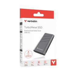 Verbatim TurboMetal SSD USB4 4TB 4 To USB Type-C USB4 Gen 2x2 Argent Verbatim TurboMetal SSD USB4 4TB 4 To USB Type-C USB4 Gen 2x2 Argent