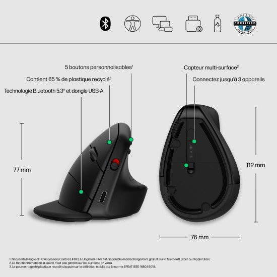 HP Souris sans fil ergonomique 920