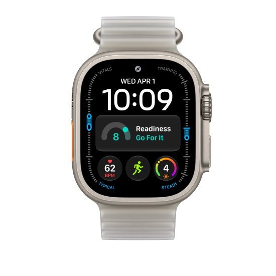 Apple Bracelet Océan gris translucide 49 mm - Finition titane noir