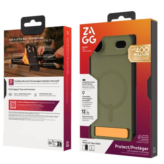 ZAGG Sedona Snap Kickstand coque de protection pour téléphones portables 16,5 cm (6.5") Housse Vert ZAGG Sedona Snap Kickstand coque de protection pour téléphones portables 16,5 cm (6.5") Housse Vert