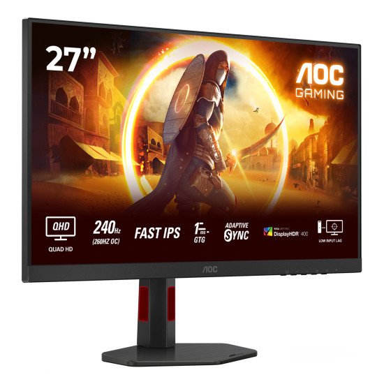 AOC G4 Q27G4ZR écran PC 68,6 cm (27") 2560 x 1440 pixels Quad HD LED Noir, Rouge AOC G4 Q27G4ZR écran PC 68,6 cm (27") 2560 x 1440 pixels Quad HD LED Noir, Rouge