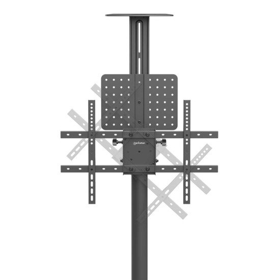 Manhattan Support sur roulettes pour TV/moniteurs, réglage hauteur par manivelle, écrans 37" à 65", Compatibilité VESA : de 200x200 à 600x400 mm (vérifiez les dimensions des quatre trous de fixation à l'arrière), charge max. 70 kg, hauteur 1120–