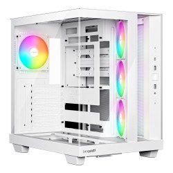 be quiet! Light Base 500 Blanc | Boîtier PC ARGB vitré, Mini ITX / Micro ATX / ATX, 4 ventilateurs Light Wings LX 120 mm