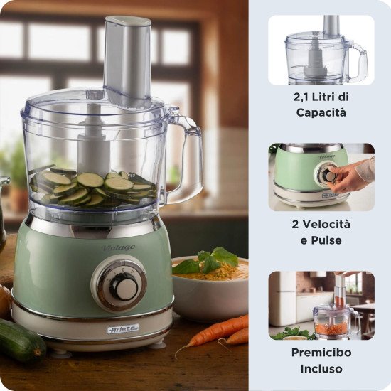 Ariete Vintage Line 1781/04 robot de cuisine 1000 W 2,1 L Vert