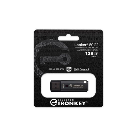 Kingston Technology IronKey 128 Go Locker Plus 50 G2, FIPS 197, AES-256
