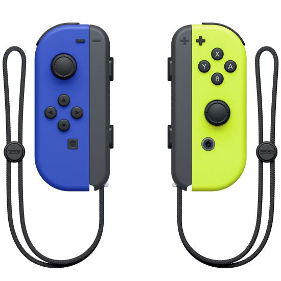 Nintendo Paire de manettes Joy-Con bleu (G) et Joy-Con jaune néon (D)