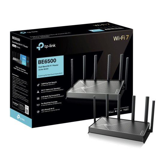 TP-Link Archer BE400 routeur sans fil 2.5 Gigabit Ethernet Bi-bande (2,4 GHz / 5 GHz) Noir