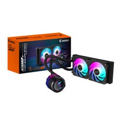 GIGABYTE AORUS WATERFORCE X II 240 Refroidisseur liquide pour processeur AIO - 2x ventilateurs ARGB de 120 mm, écran LCD en couleur, DAISY-CHAIN, compatible avec Intel LGA 1851 et AMD AM5 GIGABYTE AORUS WATERFORCE X II 240 Refroidisseur liquide pour processeur AIO - 2x ventilateurs ARGB de 120 mm, écran LCD en couleur, DAISY-CHAIN, compatible avec Intel LGA 1851 et AMD AM5